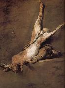 Jean Baptiste Simeon Chardin Tinderbox hare and hunting with Spain oil painting reproduction